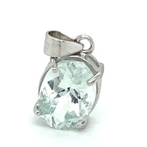 Aquamarine 2.15ct White Gold Solid Silver Pendant